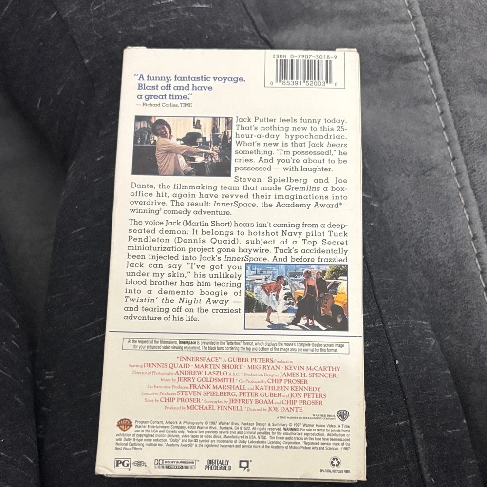 Warner Bros. InnerSpace VHS Cover - Blue, Orange, Black